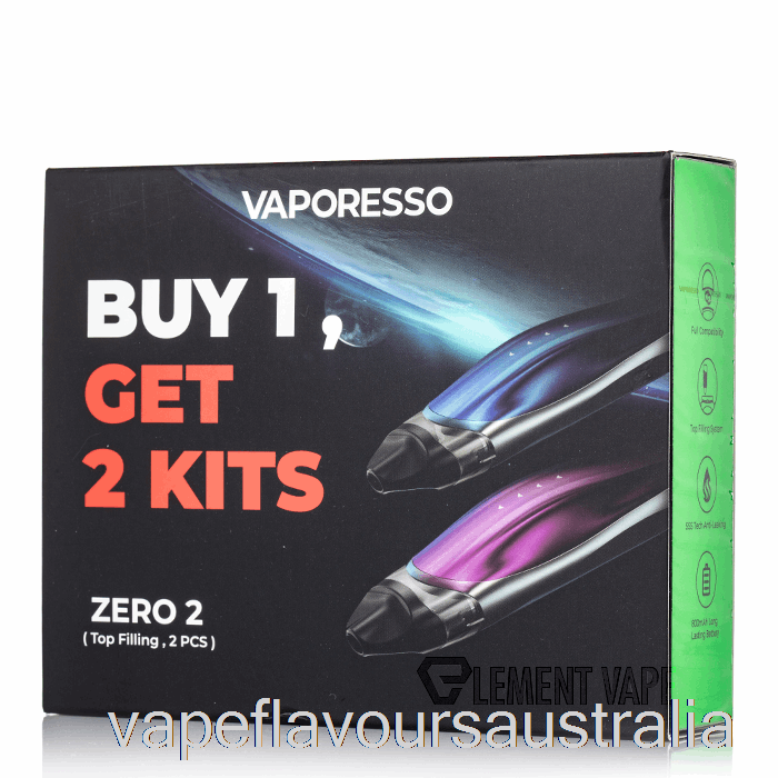 Vape Australia Vaporesso Zero 2 Pod System 2-Pack Promotion Black Blue + Black Purple